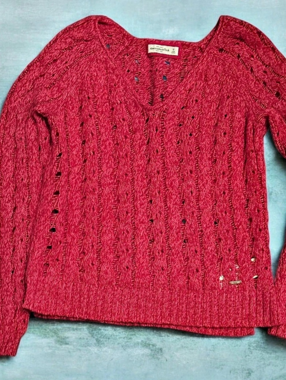 Abercrombie & Fitch Knit Sweater Pink Size Medium